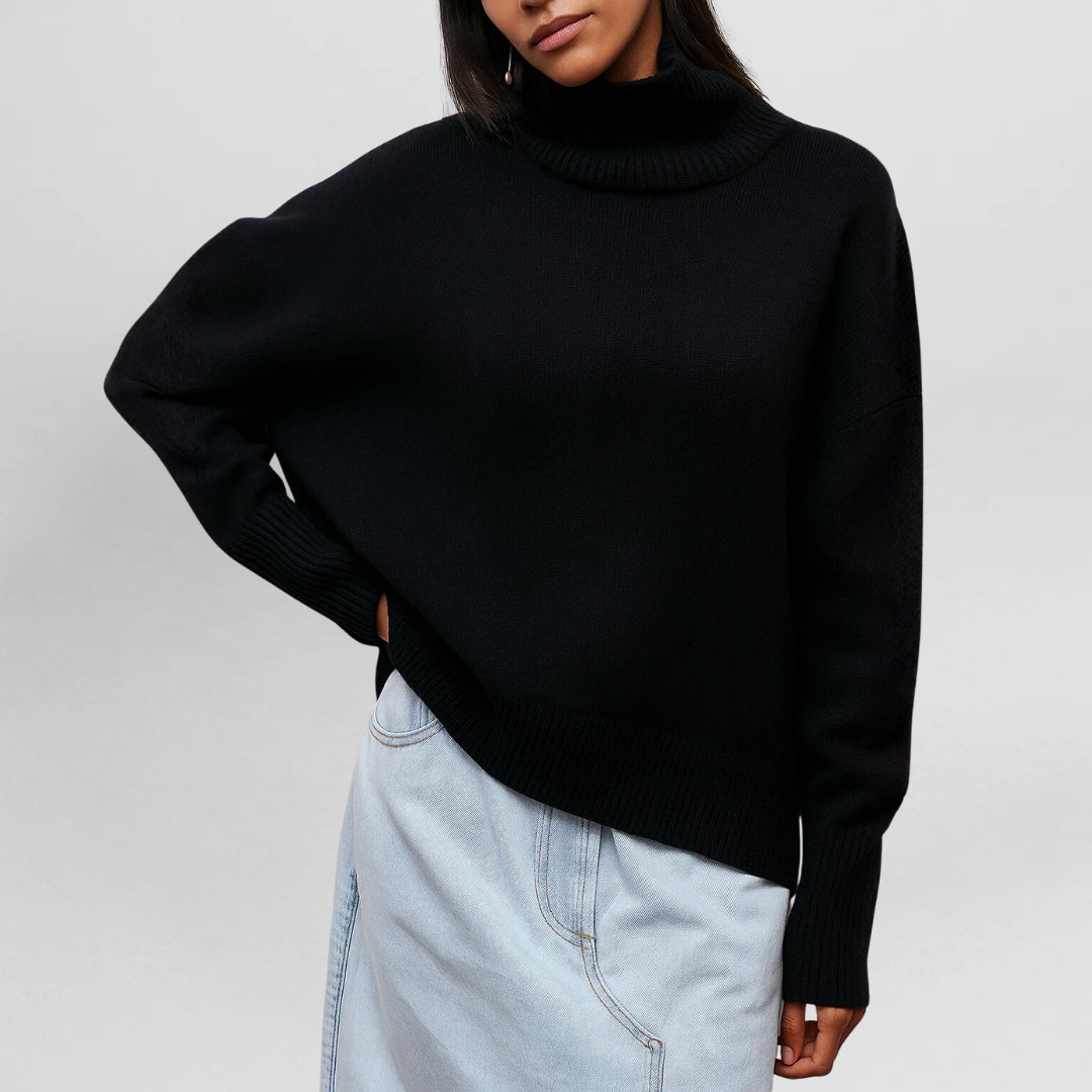 Stefanie | Warm and Elegant Sweater with High Collar