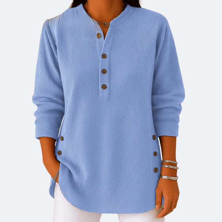 ELENA - Soft Sweater with Side Buttons