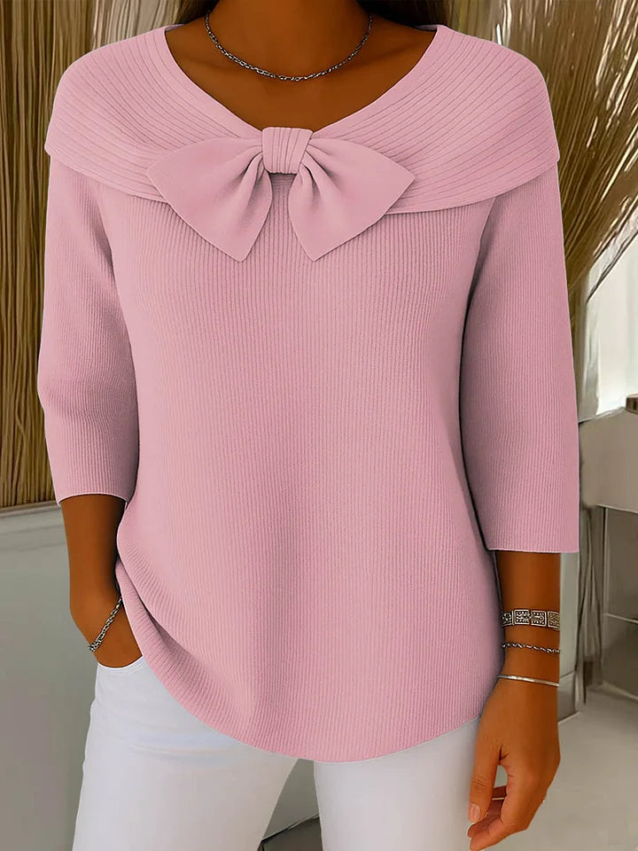Clara | Elegant Sweater with Bow Made of Soft Knit