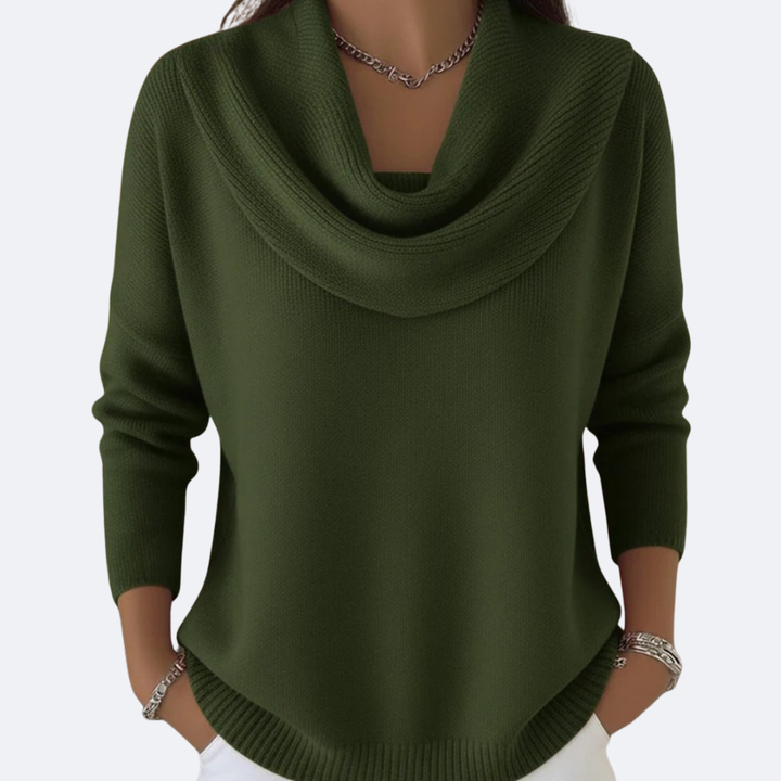 GIULIA - Sweater with Ruffles and Cozy Collar