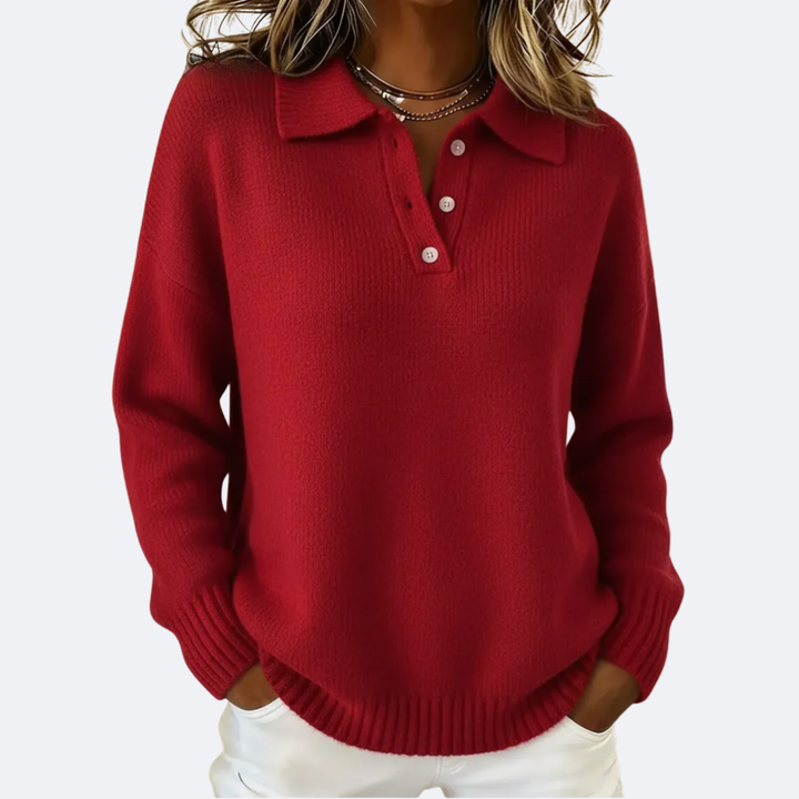OLIVIA - Soft Polo Collar Blouse