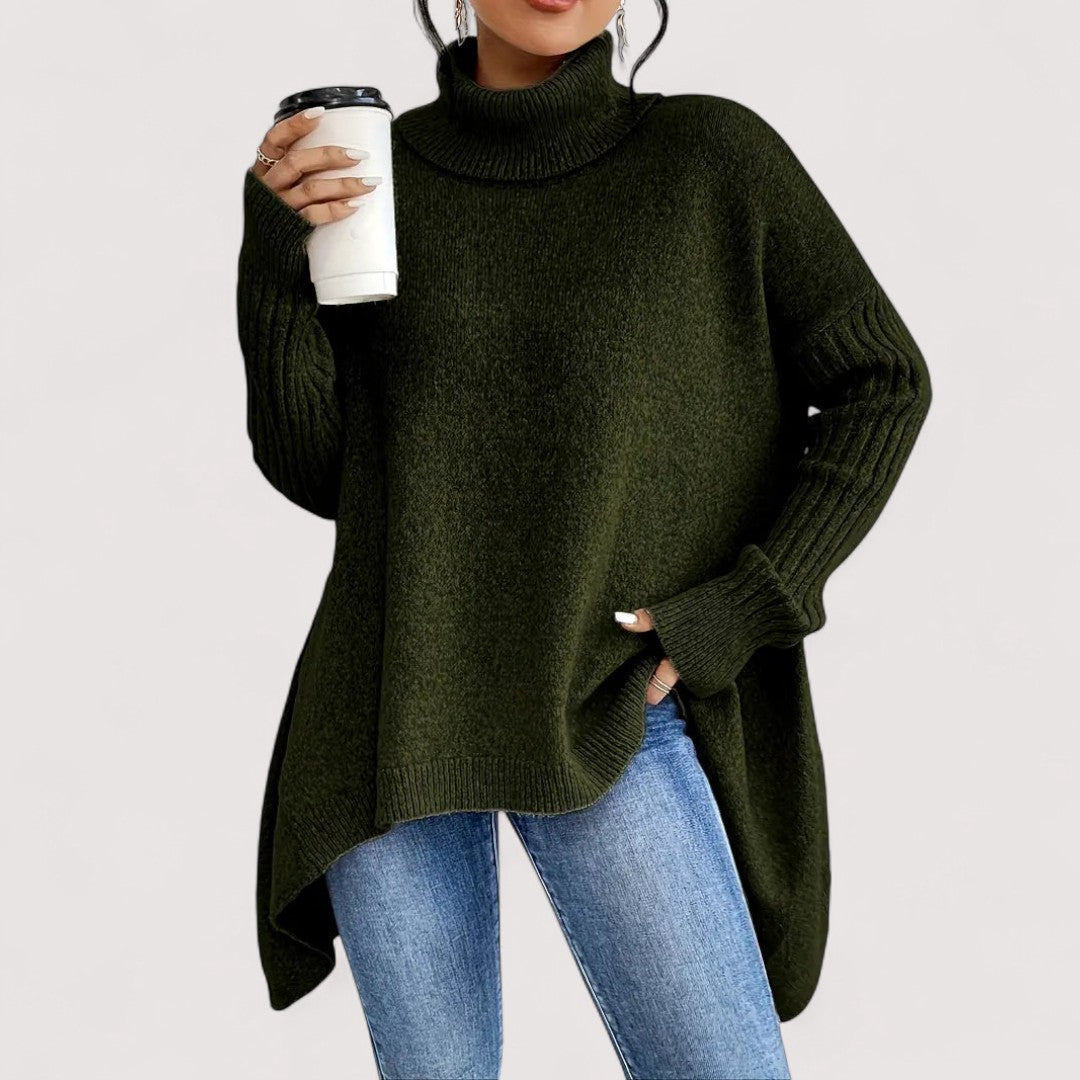 Patricia – Long and Elegant Sweater with High Collar