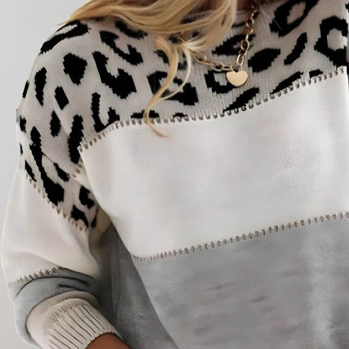 Charlene – Casual Sweater with Leopard Print