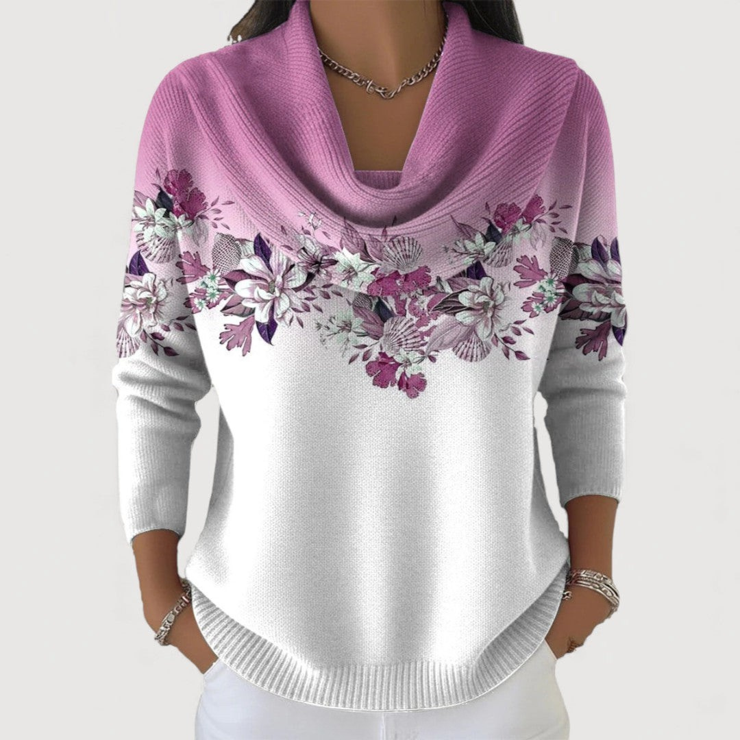 Alora | Floral Sweater with Soft Neckline