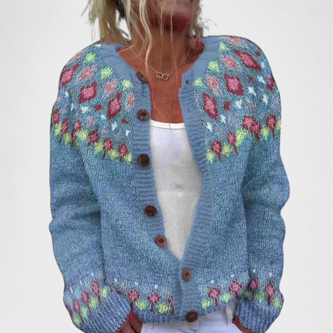 Lianne Rosa Petal – Wide Knit Cardigan in Elegant Style