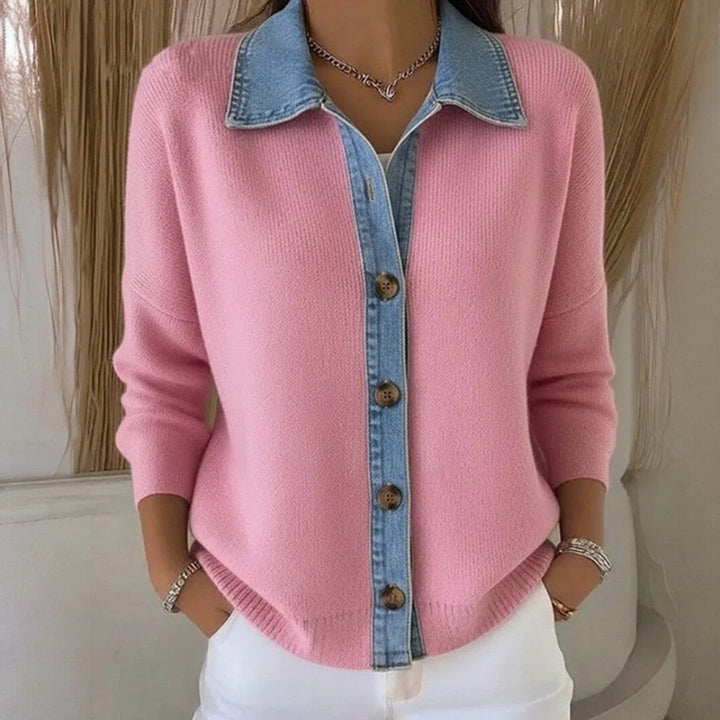 GIULIA - Sweater with Denim Collar