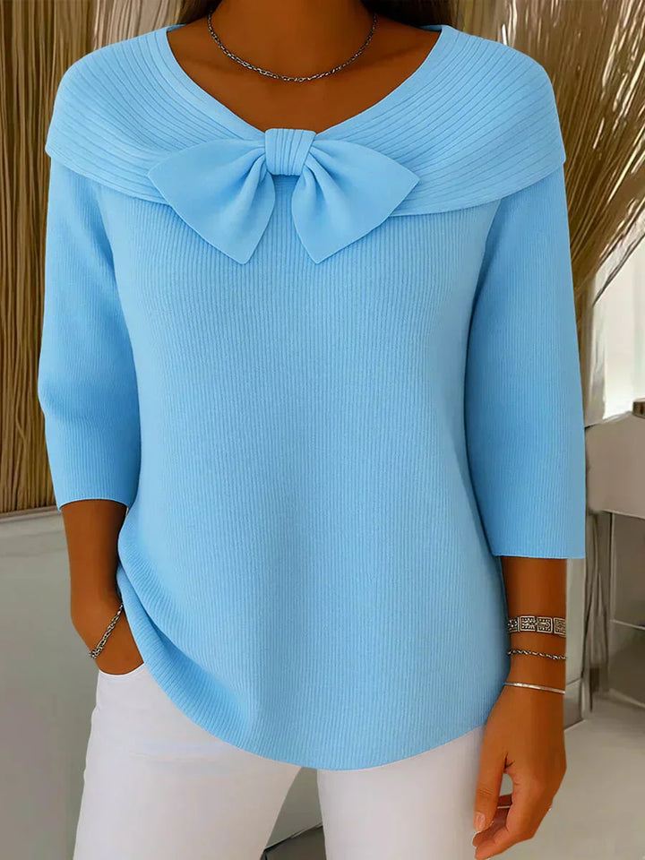 Clara | Elegant Sweater with Bow Made of Soft Knit