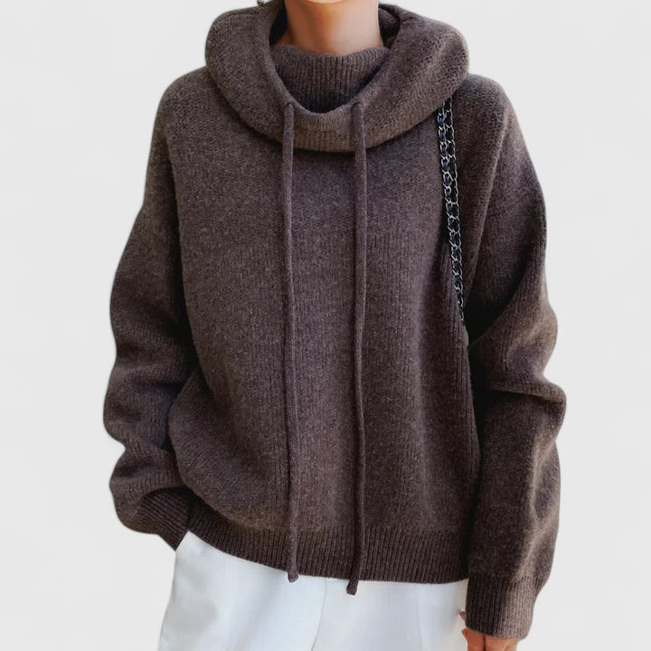Marie | Cozy Sweater with High Collar and Hood