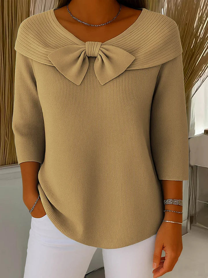 Clara | Elegant Sweater with Bow Made of Soft Knit